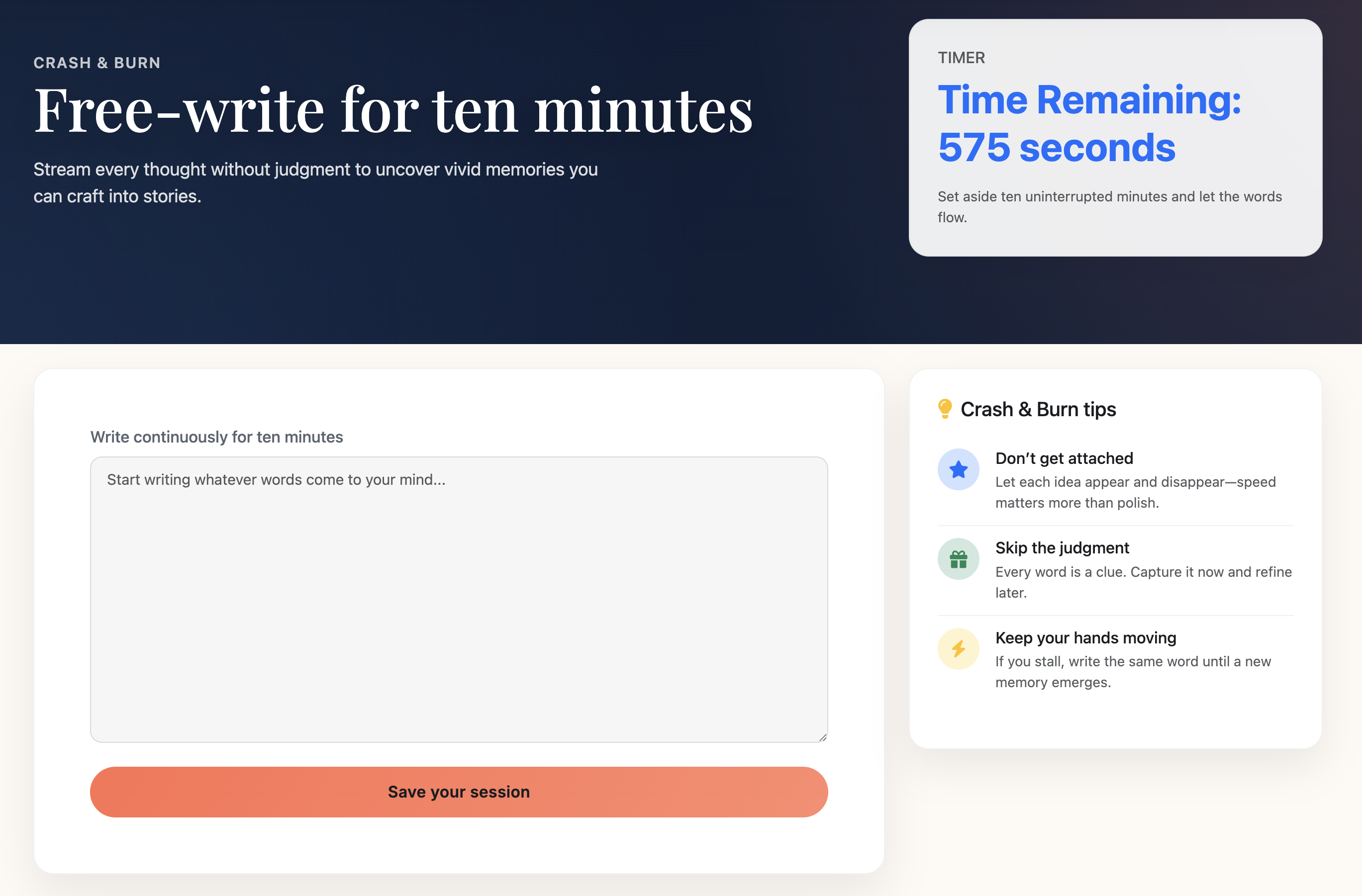 Crash and Burn exercise
